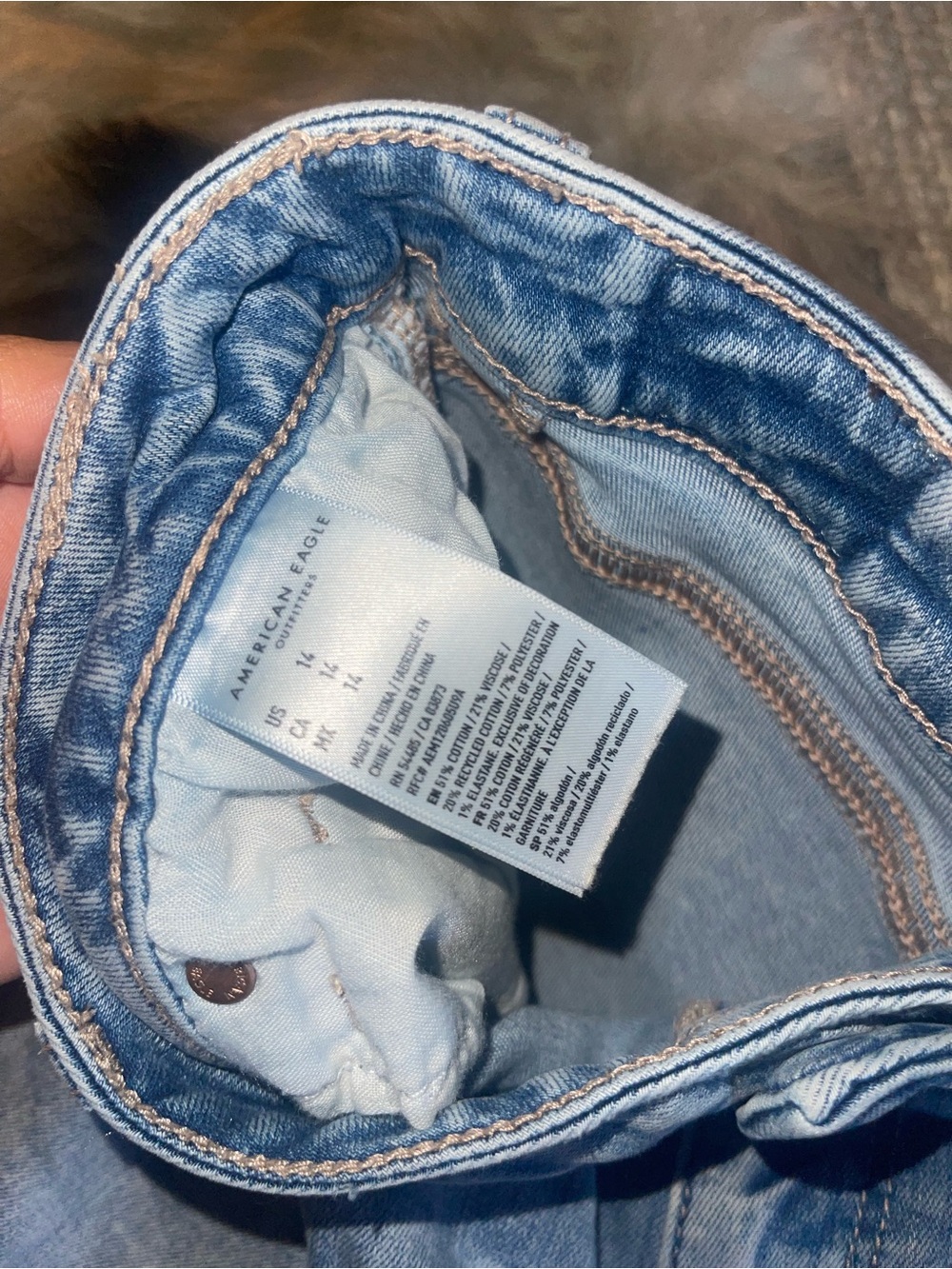 AE Next Level Ripped High-Waisted Denim Short Short - Picture 4 of 5